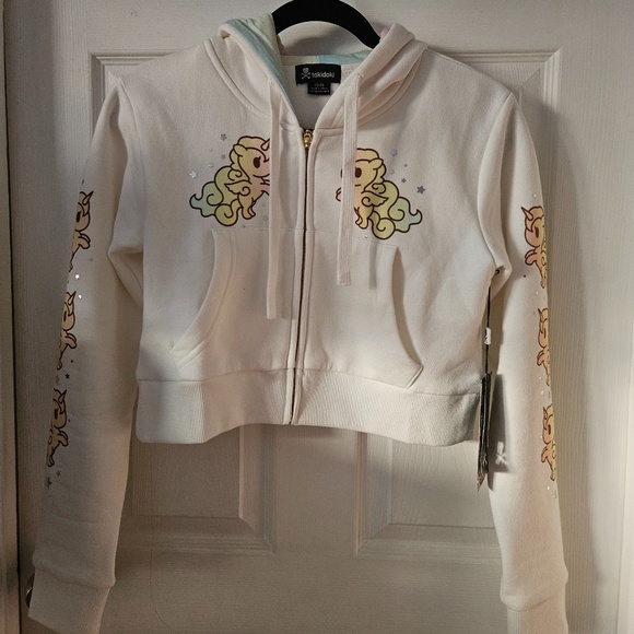 BNWT Limited Edition Tokidoki Unicorno Cloud Fluff Cropped Zip Hoodie XS - Picture 1 of 7